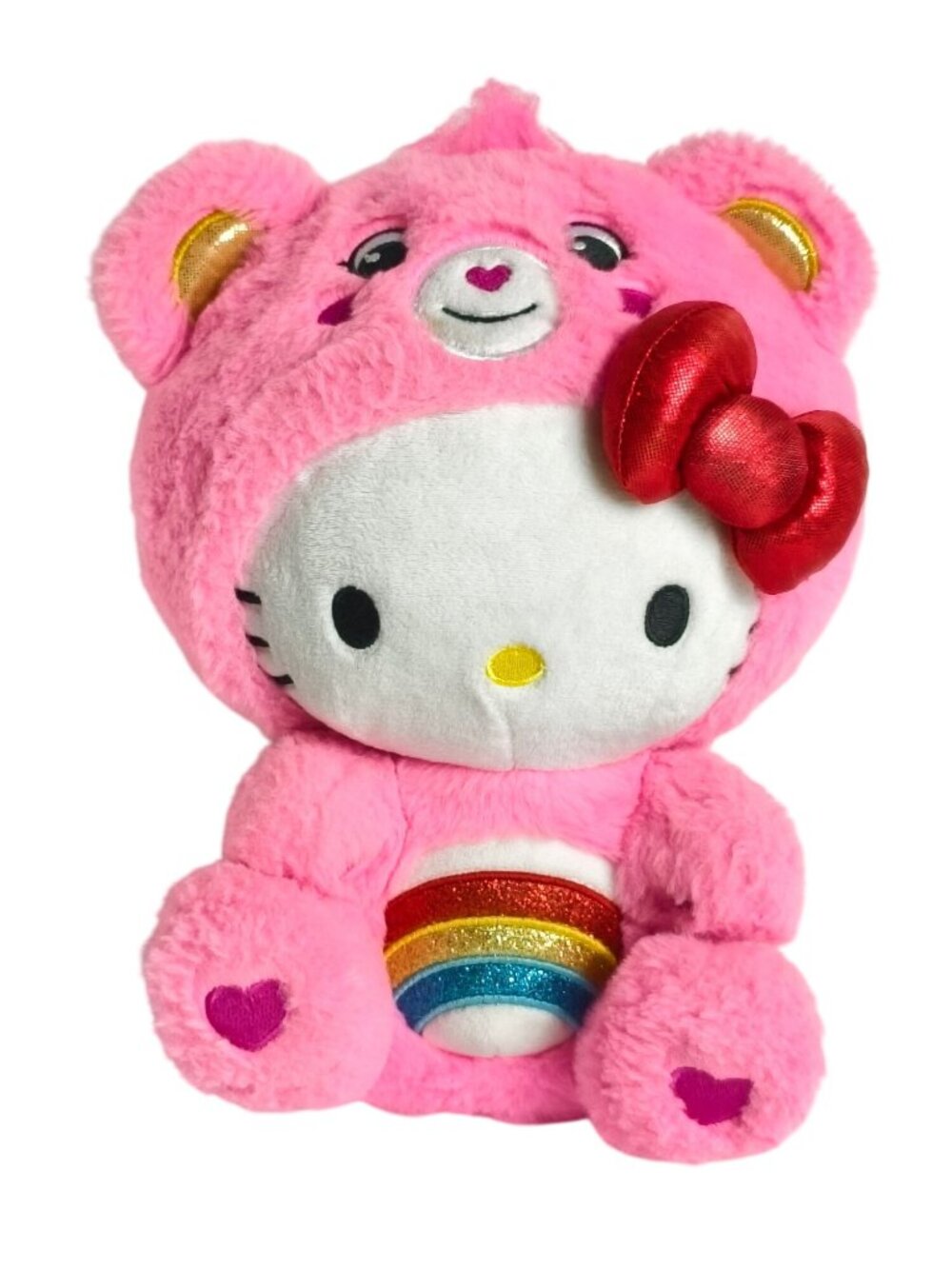 Sanrio Hello Kitty Loves Cheer Bear Care Bears Plush Toy 9.5"  Special Edition